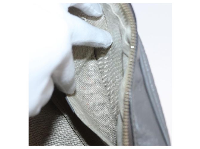 Bolso GUCCI Micro GG Canvas Guccissima de Cuero Outlet Gris Oro 449413 Auth 179640 Castaño Dorado - vista 20