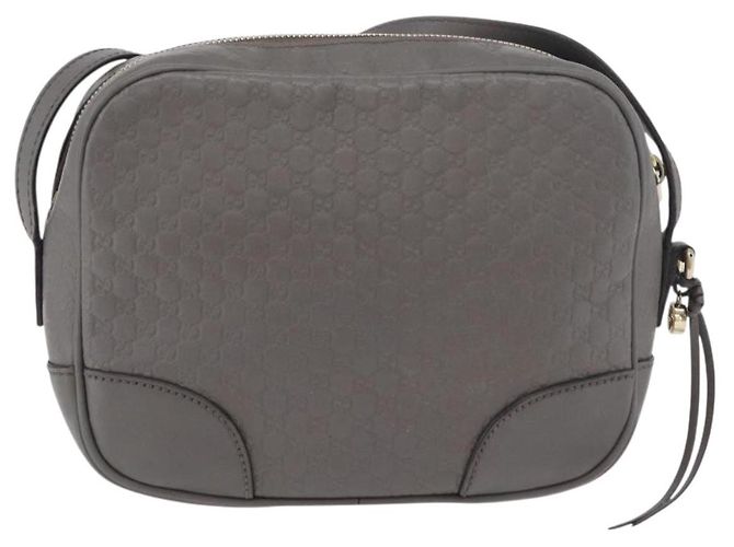 Bolso GUCCI Micro GG Canvas Guccissima de Cuero Outlet Gris Oro 449413 Auth 179640 Castaño Dorado - vista 3