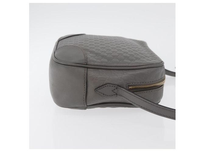 Bolso GUCCI Micro GG Canvas Guccissima de Cuero Outlet Gris Oro 449413 Auth 179640 Castaño Dorado - vista 4
