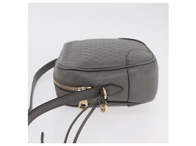 Bolso GUCCI Micro GG Canvas Guccissima de Cuero Outlet Gris Oro 449413 Auth 179640 Castaño Dorado - vista 5