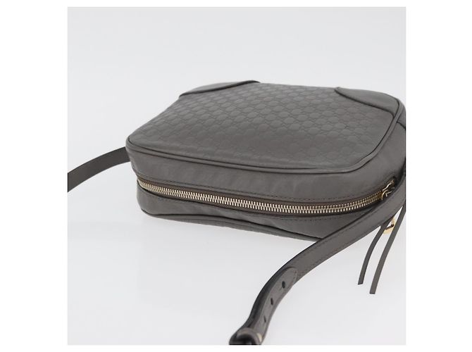 Bolso GUCCI Micro GG Canvas Guccissima de Cuero Outlet Gris Oro 449413 Auth 179640 Castaño Dorado - vista 6