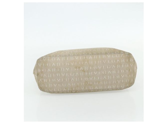 Bulgari Borsa BVLGARI Logo Mania in tela beige e argento Auth 180078 - vista 9