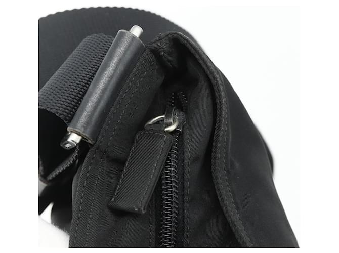 Borsa a tracolla PRADA Nylon Nero Argento Auth 180168 - vista 16