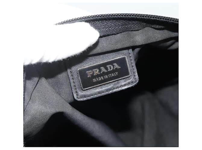 Borsa a tracolla PRADA Nylon Nero Argento Auth 180168 - vista 17