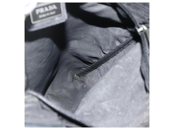 Borsa a tracolla PRADA Nylon Nero Argento Auth 180168 - vista 19
