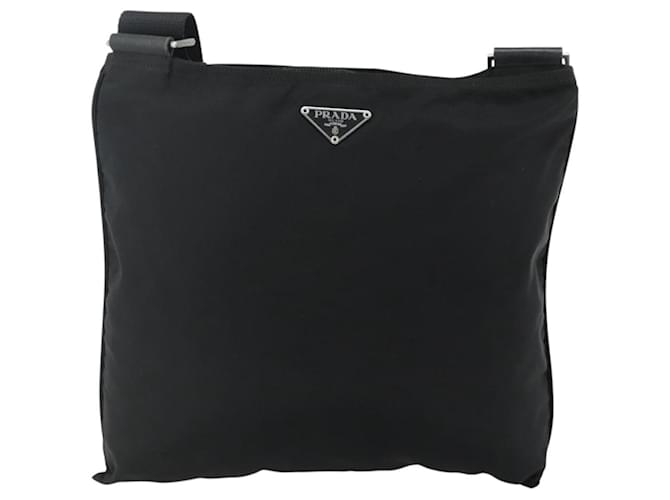Borsa a tracolla PRADA Nylon Nero Argento Auth 180168 - vista 2