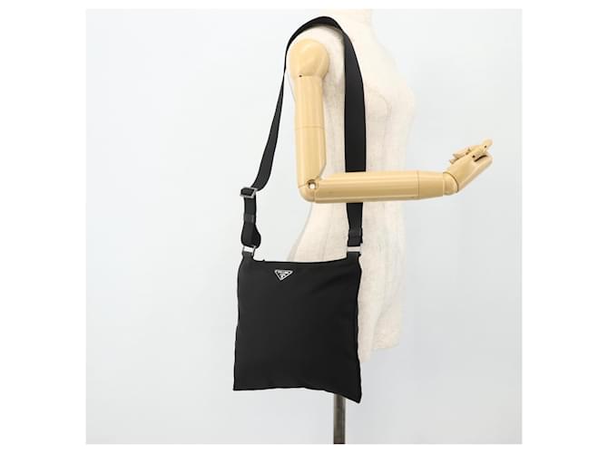 Borsa a tracolla PRADA Nylon Nero Argento Auth 180168 - vista 22