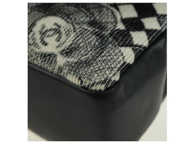 CHANEL Matelasse 25 Chain Shoulder Bag Corduroy White Gold CC Auth 178492SAM Bianco D'oro - vista 11