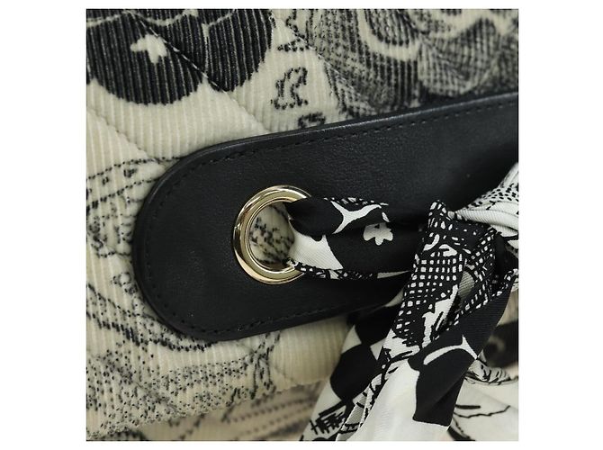CHANEL Matelasse 25 Chain Shoulder Bag Corduroy White Gold CC Auth 178492SAM Bianco D'oro - vista 14