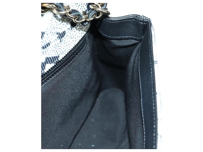 CHANEL Matelasse 25 Chain Shoulder Bag Corduroy White Gold CC Auth 178492SAM Bianco D'oro - vista 20
