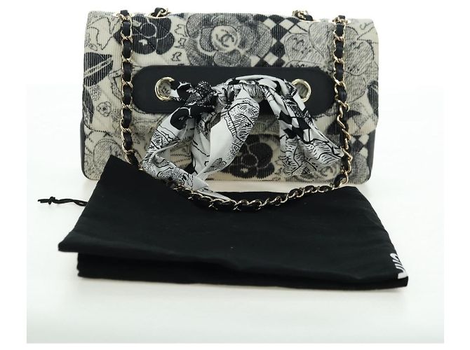 CHANEL Matelasse 25 Chain Shoulder Bag Corduroy White Gold CC Auth 178492SAM Bianco D'oro - vista 26
