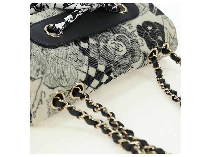 CHANEL Matelasse 25 Chain Shoulder Bag Corduroy White Gold CC Auth 178492SAM Bianco D'oro - vista 6