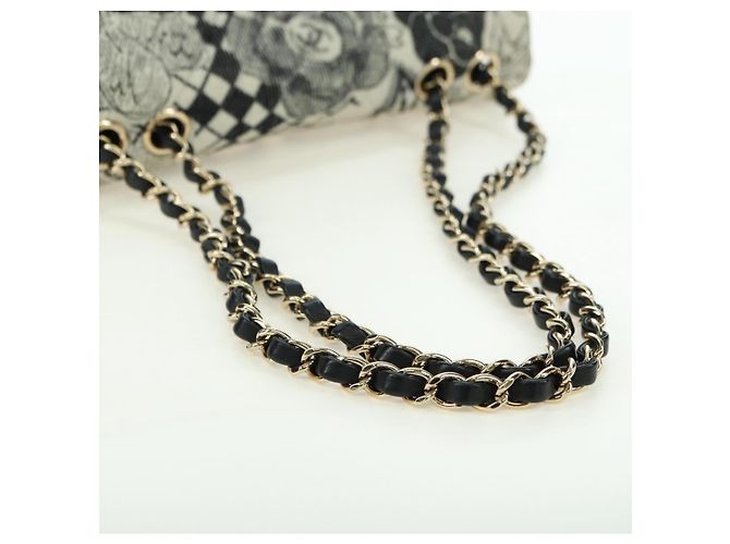 CHANEL Matelasse 25 Chain Shoulder Bag Corduroy White Gold CC Auth 178492SAM Bianco D'oro - vista 7
