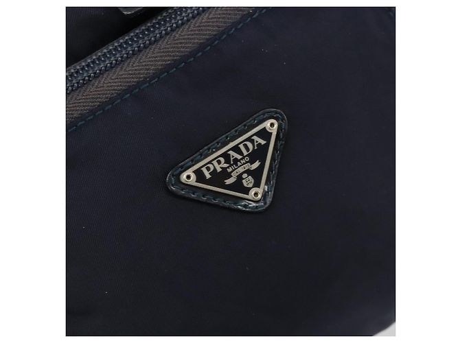 Zaino PRADA Nylon Navy Silver Auth bs34480 Argento Blu navy - vista 17