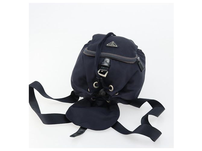 Zaino PRADA Nylon Navy Silver Auth bs34480 Argento Blu navy - vista 18