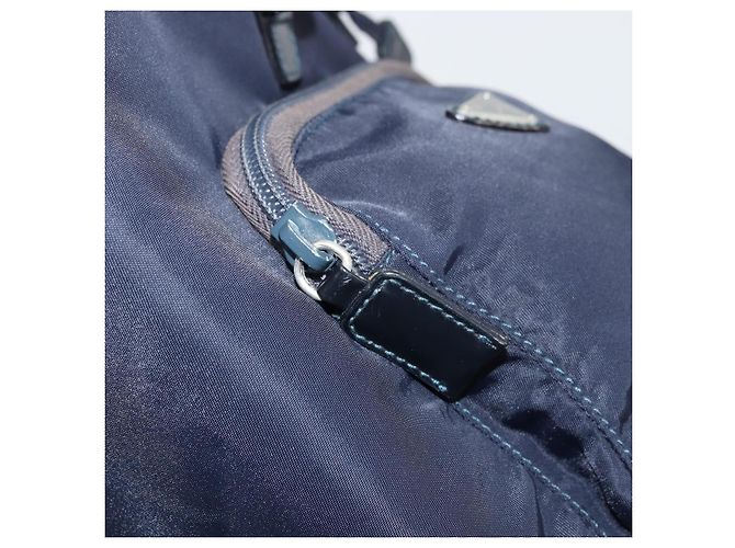 Zaino PRADA Nylon Navy Silver Auth bs34480 Argento Blu navy - vista 25