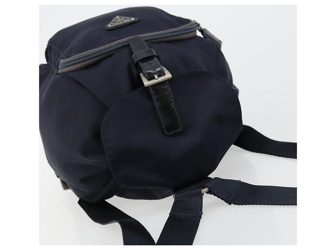 Zaino PRADA Nylon Navy Silver Auth bs34480 Argento Blu navy - vista 6