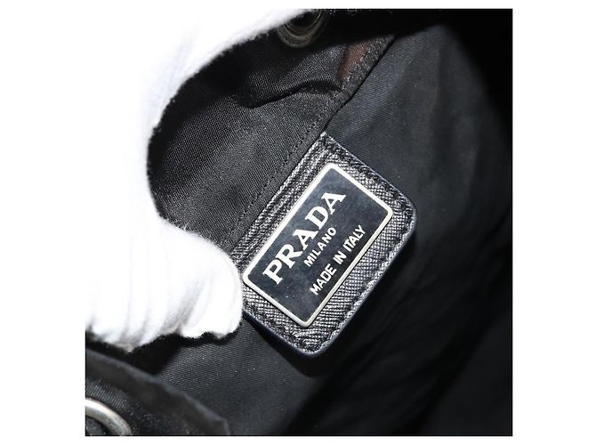 Mochila PRADA Nylon Plata Negro Auth bs34742 - vista 20