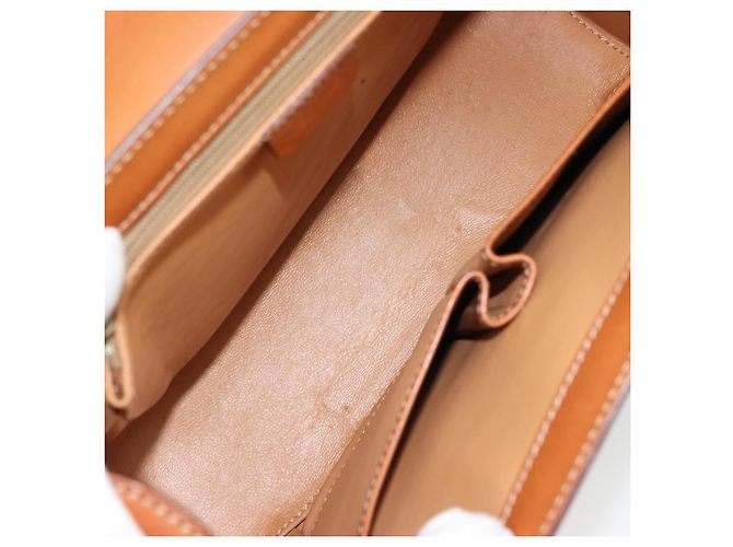 Céline Borsa CELINE Macadam Canvas PVC Pelle Marrone Oro Auth mr2441 D'oro - vista 17