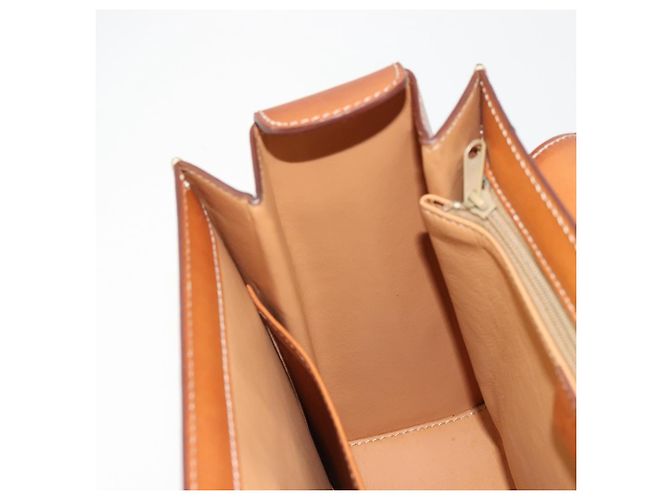 Céline Borsa CELINE Macadam Canvas PVC Pelle Marrone Oro Auth mr2441 D'oro - vista 19