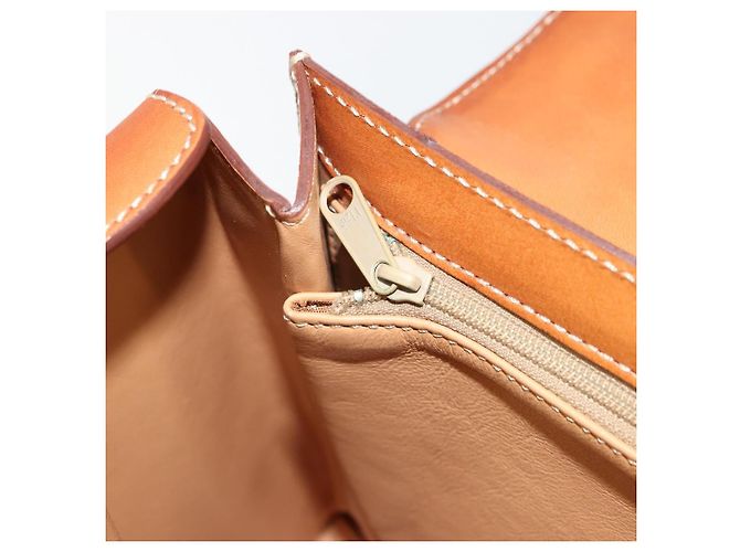 Céline Borsa CELINE Macadam Canvas PVC Pelle Marrone Oro Auth mr2441 D'oro - vista 20