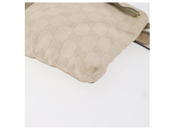 Marsupio GUCCI GG Canvas Sherry Line White Gold 28566 Auth 180206 Bianco D'oro - vista 11