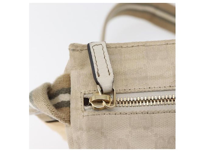 Marsupio GUCCI GG Canvas Sherry Line White Gold 28566 Auth 180206 Bianco D'oro - vista 14