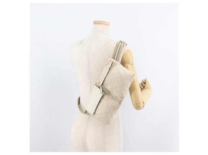 Marsupio GUCCI GG Canvas Sherry Line White Gold 28566 Auth 180206 Bianco D'oro - vista 25