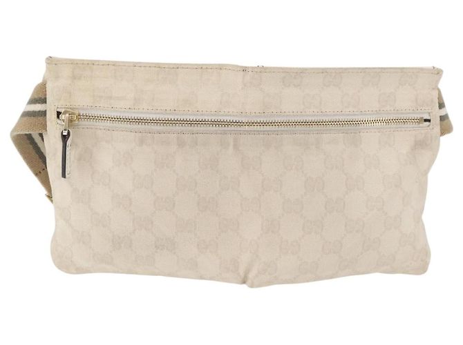 Marsupio GUCCI GG Canvas Sherry Line White Gold 28566 Auth 180206 Bianco D'oro - vista 3