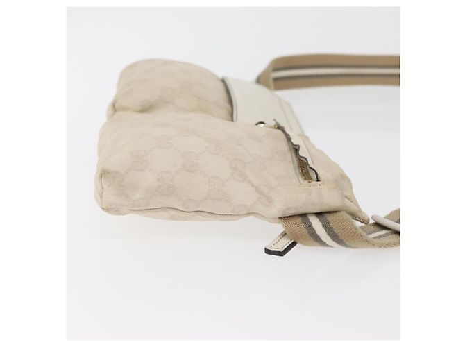 Marsupio GUCCI GG Canvas Sherry Line White Gold 28566 Auth 180206 Bianco D'oro - vista 4