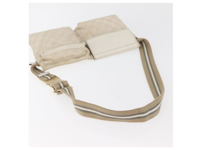 Marsupio GUCCI GG Canvas Sherry Line White Gold 28566 Auth 180206 Bianco D'oro - vista 7