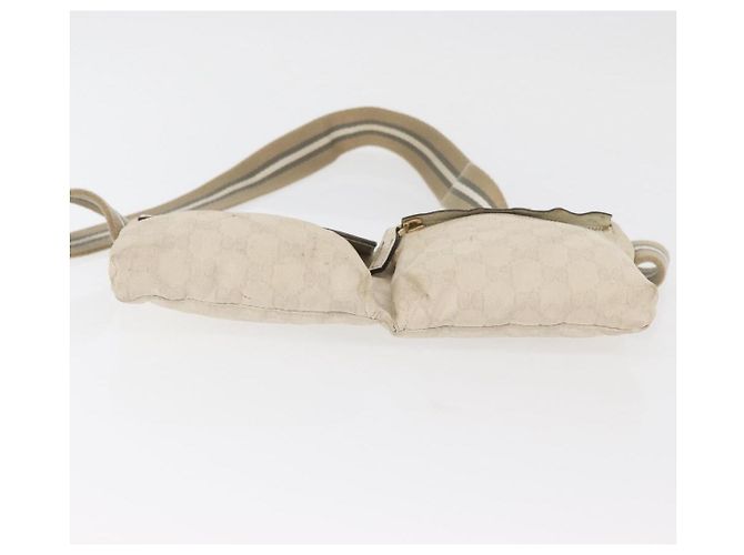 Marsupio GUCCI GG Canvas Sherry Line White Gold 28566 Auth 180206 Bianco D'oro - vista 9