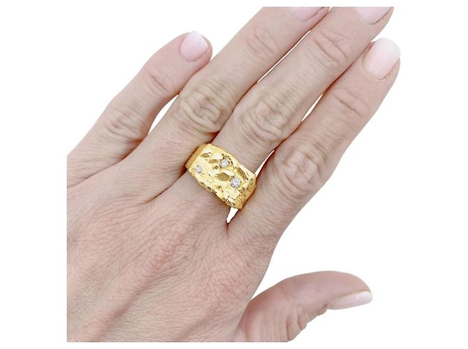 Autre Marque Anello sigillo, oro giallo, diamanti - vista 5