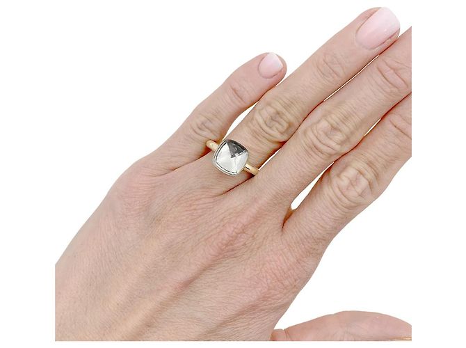 Anello Pomellato, "Nudo Classique", due ori e topazio bianco. - vista 5