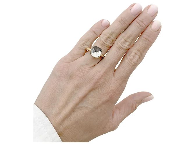 Anello Pomellato, "Nudo Classique", due ori e topazio bianco. - vista 6