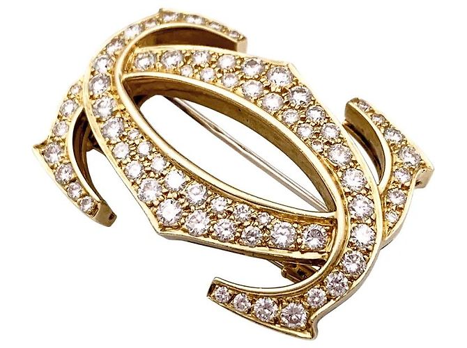 Spilla Cartier, "Double C", oro giallo, diamanti. - vista 2