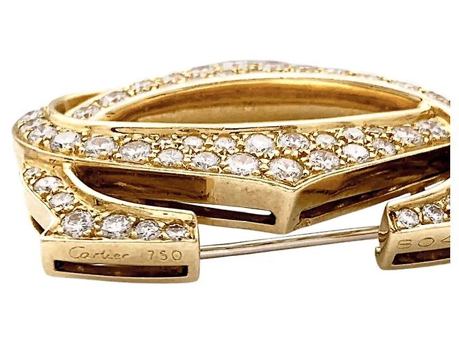 Spilla Cartier, "Double C", oro giallo, diamanti. - vista 5