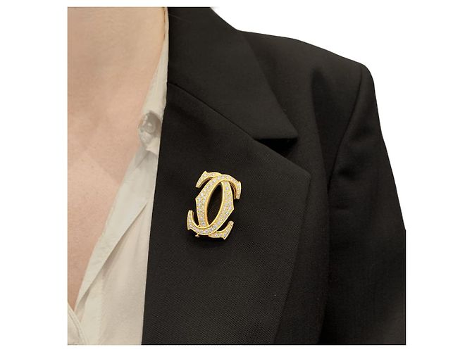 Spilla Cartier, "Double C", oro giallo, diamanti. - vista 8