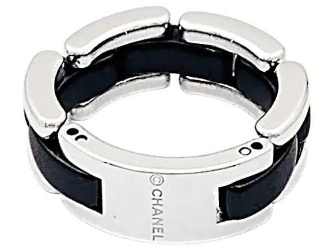 Anello Chanel, "Ultra", oro bianco e ceramica nera. - vista 4