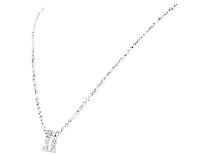 Collana Cartier, "Double C", oro bianco e diamanti. - vista 2