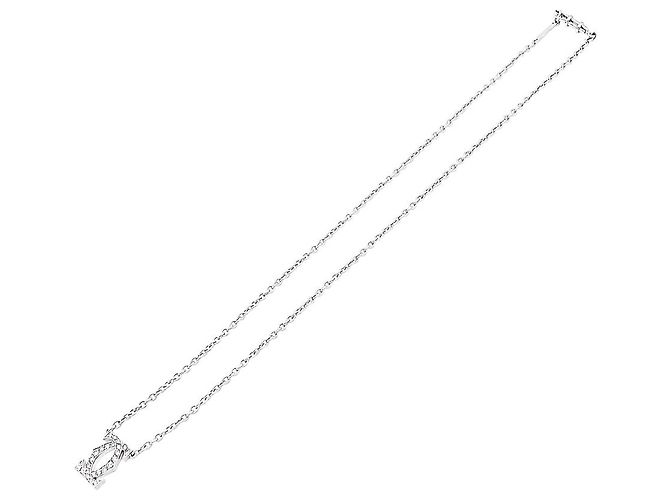 Collana Cartier, "Double C", oro bianco e diamanti. - vista 4