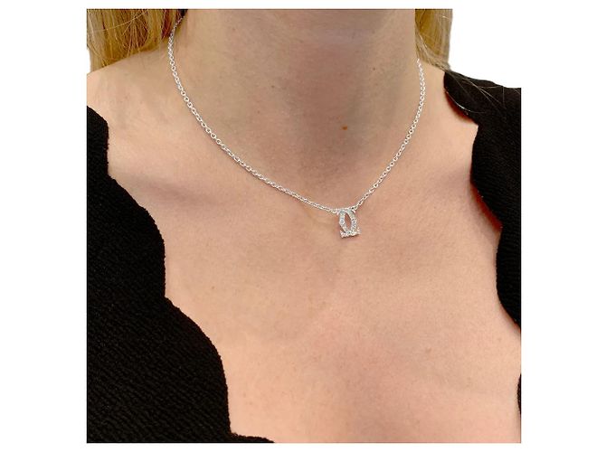 Collana Cartier, "Double C", oro bianco e diamanti. - vista 6