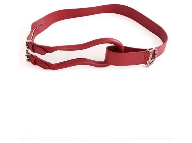Dior Cinturón de cuero rojo Roja - vista 3