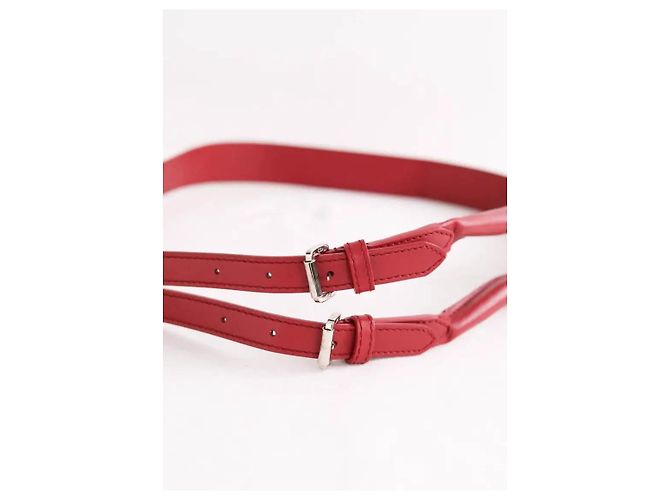 Dior Cinturón de cuero rojo Roja - vista 4