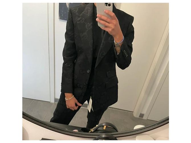 Completo Gucci Monogram - Blazer IT42 e Pantalone IT38 Nero - vista 4