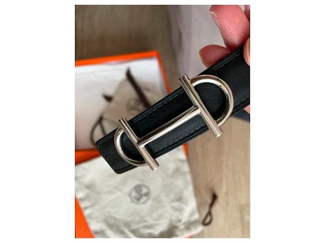 Hermès Gamma Wendegürtel 24mm Braun Schwarz - Ansicht 12