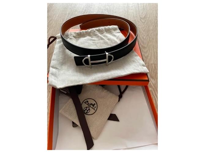 Hermès Gamma Wendegürtel 24mm Braun Schwarz - Ansicht 2