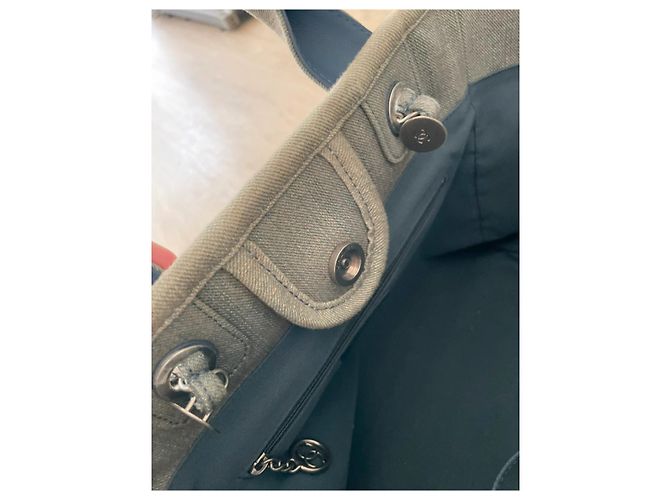 Borsa Chanel Deauville 29 Shopper in Denim Blu - vista 7
