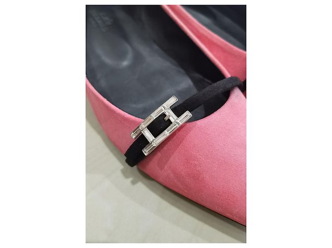 Hermès Bailarinas de ante rosa - vista 2
