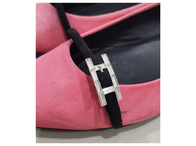 Hermès Bailarinas de ante rosa - vista 3